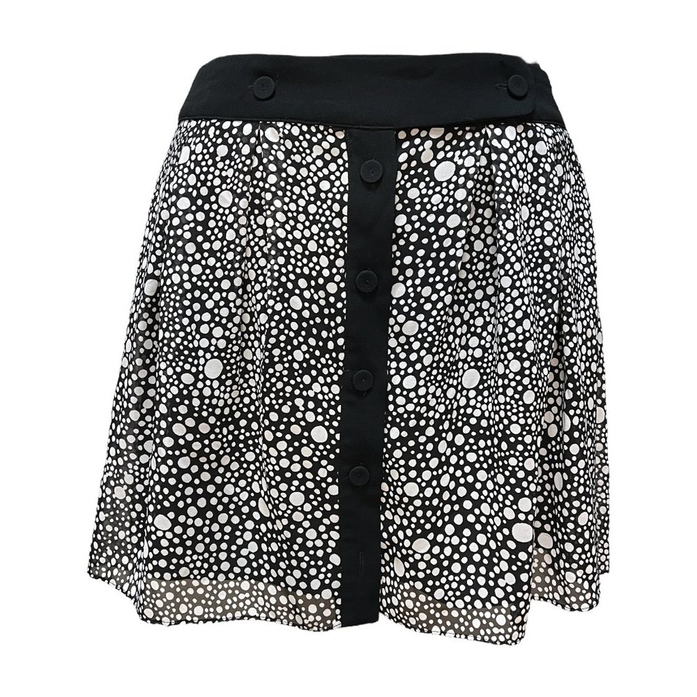 Wraparound black and white miniskirt